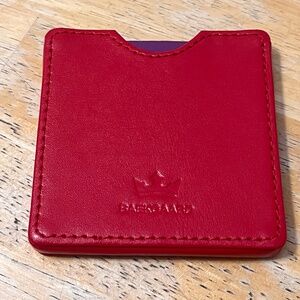 Baekgaard Leather Mini Make-Up Mirror Red & Purple